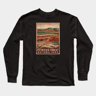 Petrified Forest National Park Landscape Retro Poster Long Sleeve T-Shirt